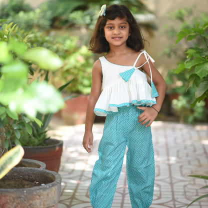 Teal Afghani Pants Set