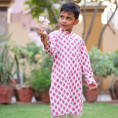 Pink Floral Kurta Set