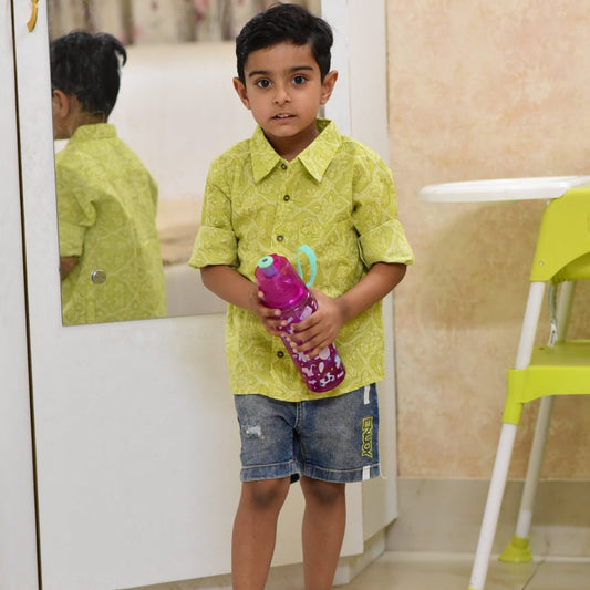 Lime Floral Shirt