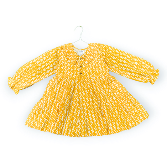 Yellow Creeper Tiered Dress